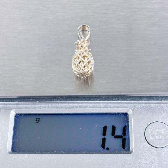 Vintage Sterling Silver 925 Filigree Pineapple Pendant - Picture 6 of 7